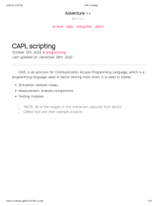 CAPL Scripting Tutorial: Communication Access Programming Language Guide