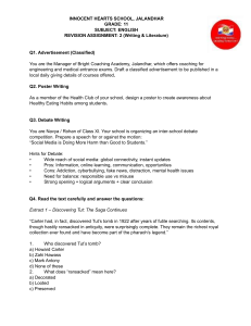 Grade 11 English Revision Assignment: Writing & Literature