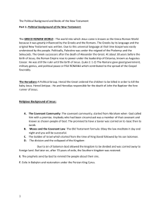 New Testament Political Background & Books