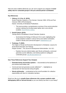 Pre-Colonial Zimbabwe Social Safety Nets References
