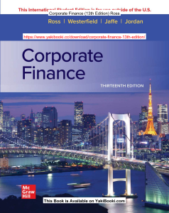 Corporate Finance (13th Edition) Textbook by Ross et al.