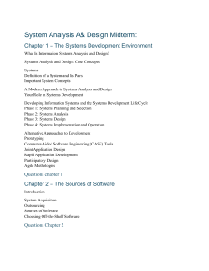 System Analysis & Design Midterm Exam