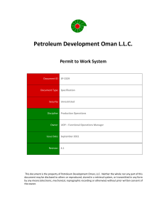 Petroleum Development Oman PTW System Specification