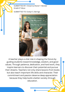 Student Essay on Teacher's Importance