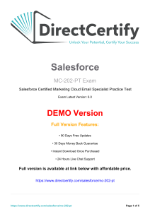 Salesforce MC-202-PT Practice Test Demo