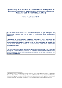 Manual on Cosmetics Regulation Borderline Products