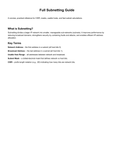Full Subnetting Guide: CIDR, Masks, Hosts, & Calculations