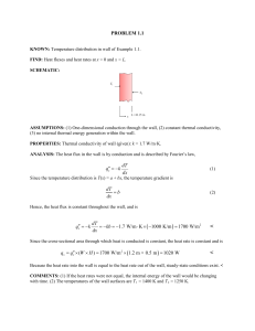 Heat Flux and Heat Rate in a Wall - Problem 1.1