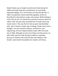 Robert Hooke: Discovery of Cells in Biology