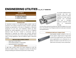 Engineering Utilities Lecture 4: Conduits & Wires
