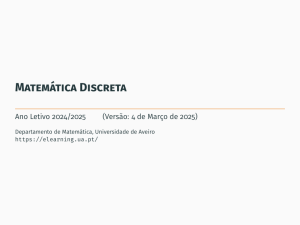 Matem&aacute;tica Discreta - Princ&iacute;pios de Enumera&ccedil;&atilde;o e Combinat&oacute;ria