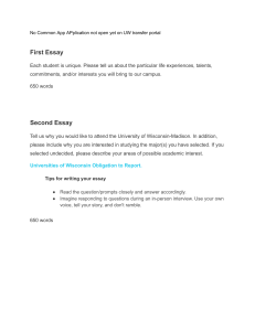 UW-Madison Transfer Application Essay Prompts