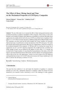 Effect of Shear Mixing on GNP/Epoxy Composites' Mechanical Properties