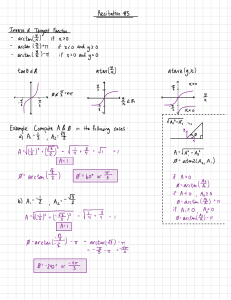 Recitation #3: Inverse Tangent Function (arctan) Examples