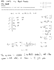 Stability Analysis with Routh-Hurwitz Method