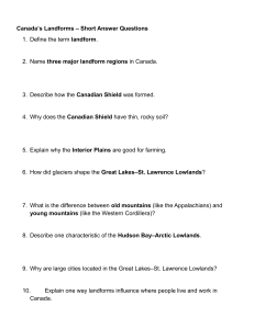 Canada's Landforms: Short Answer Questions