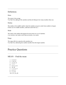 Math Practice: Mean, Median, Mode, Range