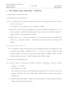 Simple Linear Regression Solutions - Econometrics