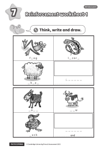 KidsBox Level 2 Unit 7 reinforcement worksheet 1