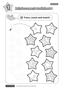 Kid's Box Level 1 Worksheet 1: Trace, Count, Match