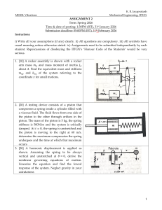 ME208 Vibrations Assignment 2 - IITGN