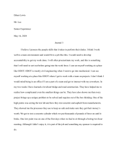 Senior Experience Journal: ODOT Internship Reflections