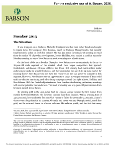 New Balance Sneaker 2013 Case Study