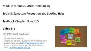 Symptom Perception and Seeking Help - Health Psychology Module