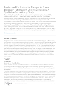 Barriers and Facilitators for Therapeutic Green Exercise in Chronic Conditions