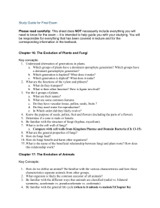 Final Exam Study Guide: Biology Evolution & Ecology