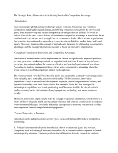 Innovation's Role in Sustainable Competitive Advantage