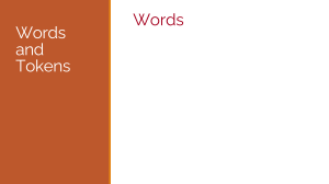 Words and Tokens: Linguistic Concepts in NLP