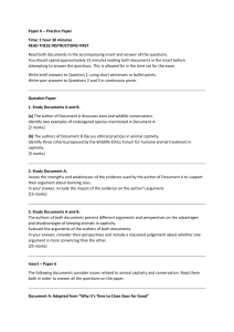 Zoos and Animal Captivity Practice Exam Paper