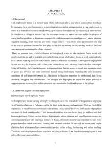 Socio-economic Study of Self-employed People in Chinchinim, Goa