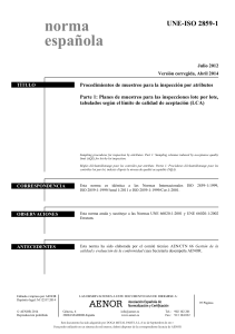 UNE-ISO 2859-1: Procedimientos de muestreo para inspecci&oacute;n por atributos