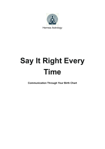 Communication Through Your Birth Chart