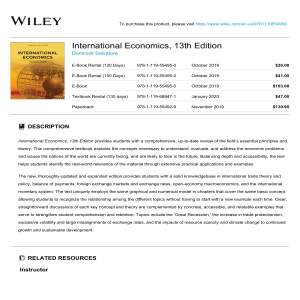 International Economics 13th Edition Textbook