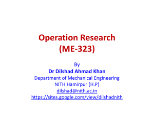 Operation Research (ME-323) Syllabus & Introduction