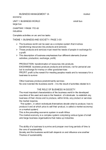 Business Management 1A: Business World & Society