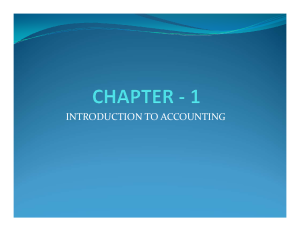 Introduction to Accounting Chapter 1