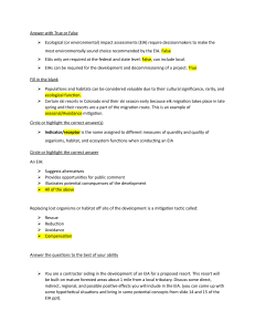 Environmental Impact Assessment (EIA) Quiz and Answers