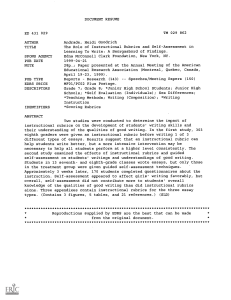 Instructional Rubrics & Self-Assessment in Writing: Research Findings