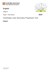 Cambridge Stage 9 English Test Insert: Sneaker History