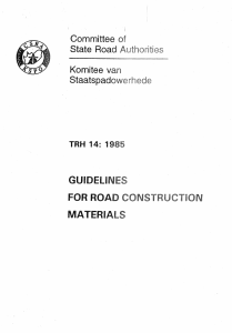 TRH 14: 1985 Road Construction Materials Guidelines