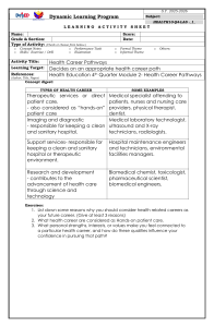 Health Career Pathways Learning Activity Sheet
