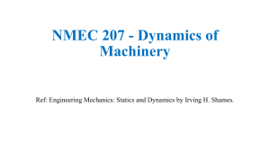 NMEC 207 Dynamics of Machinery Notes