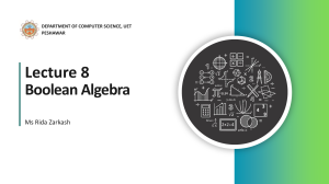 Lecture 8: Boolean Algebra