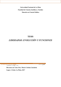 Liderazgo: Evoluci&oacute;n y Funciones - Tesis de Maestr&iacute;a