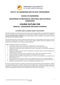 EMD610S Engineering Mechanics Dynamics Course Outline