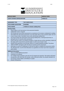 CNOS5112 Client Systems Configurations Assessment 2018
